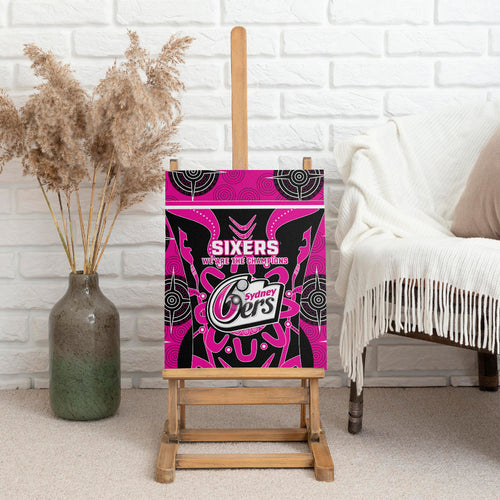 Custom Sydney Sixers Canvas Wall Art We Are The Champions Aboriginal Art