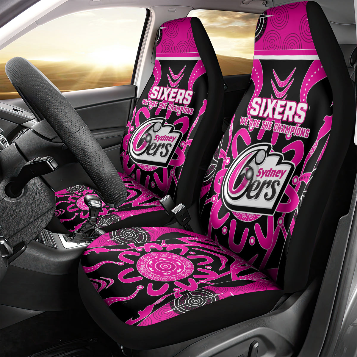 Custom Sydney Sixers Car Seat Cover We Are The Champions Aboriginal Art