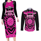 Custom Sydney Sixers Couples Matching Long Sleeve Bodycon Dress and Long Sleeve Button Shirt We Are The Champions Aboriginal Art