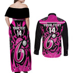Custom Sydney Sixers Couples Matching Off Shoulder Maxi Dress and Long Sleeve Button Shirt We Are The Champions Aboriginal Art