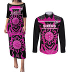 Custom Sydney Sixers Couples Matching Puletasi and Long Sleeve Button Shirt We Are The Champions Aboriginal Art