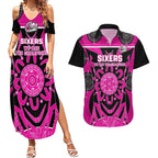 Custom Sydney Sixers Couples Matching Summer Maxi Dress and Hawaiian Shirt We Are The Champions Aboriginal Art