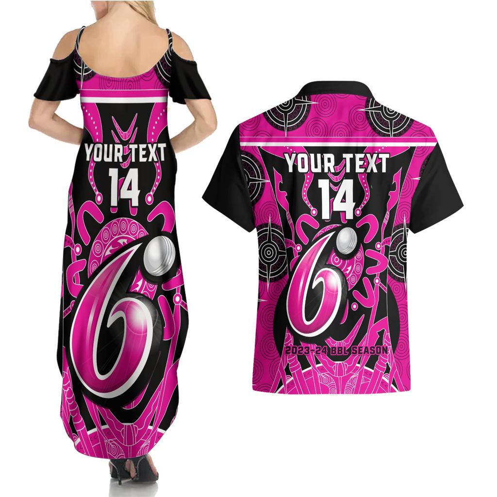 Custom Sydney Sixers Couples Matching Summer Maxi Dress and Hawaiian Shirt We Are The Champions Aboriginal Art