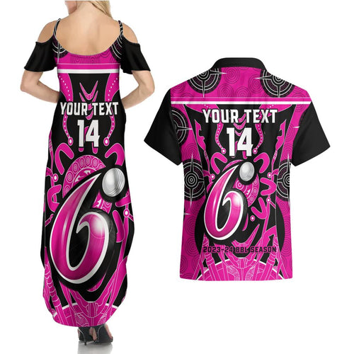 Custom Sydney Sixers Couples Matching Summer Maxi Dress and Hawaiian Shirt We Are The Champions Aboriginal Art
