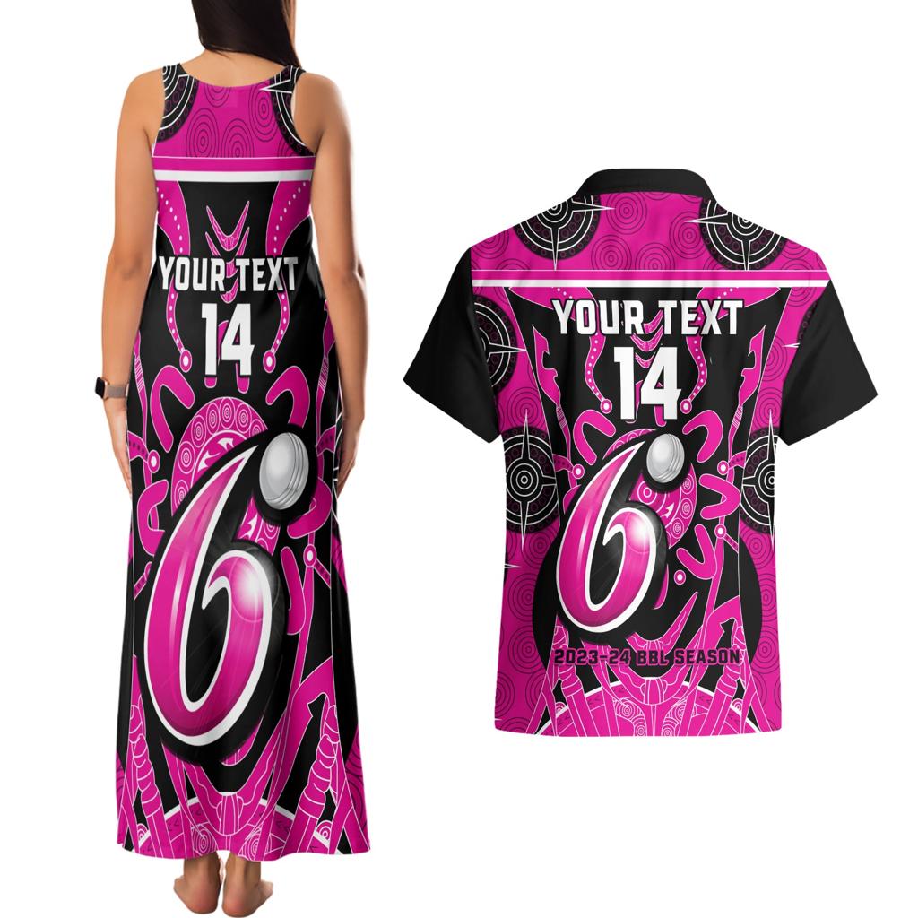 Custom Sydney Sixers Couples Matching Tank Maxi Dress and Hawaiian Shirt We Are The Champions Aboriginal Art