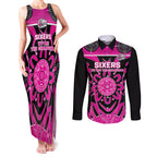 Custom Sydney Sixers Couples Matching Tank Maxi Dress and Long Sleeve Button Shirt We Are The Champions Aboriginal Art