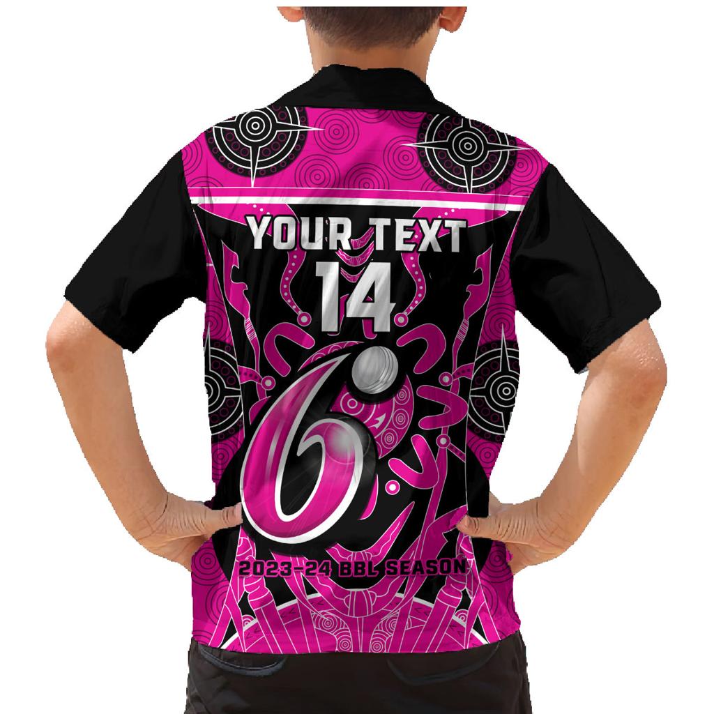 Custom Sydney Sixers Family Matching Mermaid Dress and Hawaiian Shirt We Are The Champions Aboriginal Art
