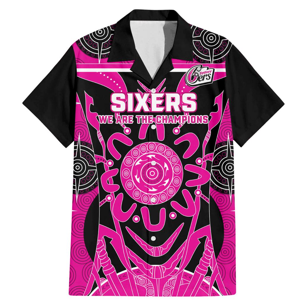 Custom Sydney Sixers Family Matching Mermaid Dress and Hawaiian Shirt We Are The Champions Aboriginal Art