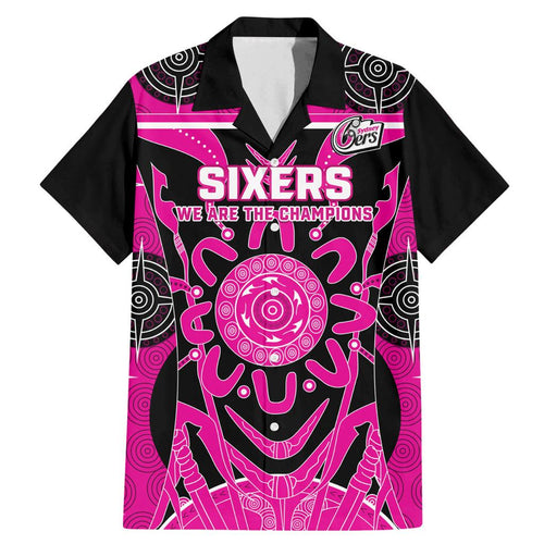 Custom Sydney Sixers Family Matching Mermaid Dress and Hawaiian Shirt We Are The Champions Aboriginal Art