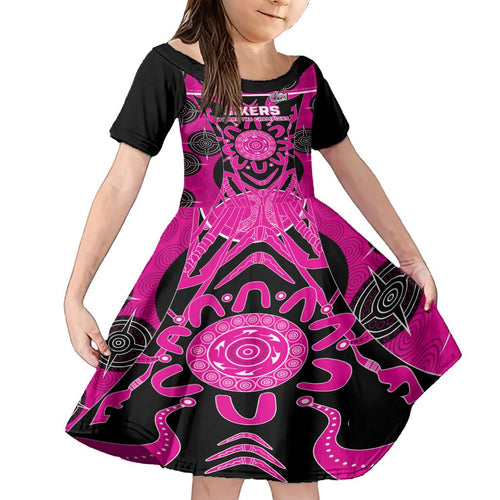 Custom Sydney Sixers Family Matching Off Shoulder Long Sleeve Dress and Hawaiian Shirt We Are The Champions Aboriginal Art