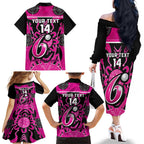 Custom Sydney Sixers Family Matching Off Shoulder Long Sleeve Dress and Hawaiian Shirt We Are The Champions Aboriginal Art
