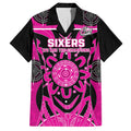 Custom Sydney Sixers Family Matching Off Shoulder Maxi Dress and Hawaiian Shirt We Are The Champions Aboriginal Art