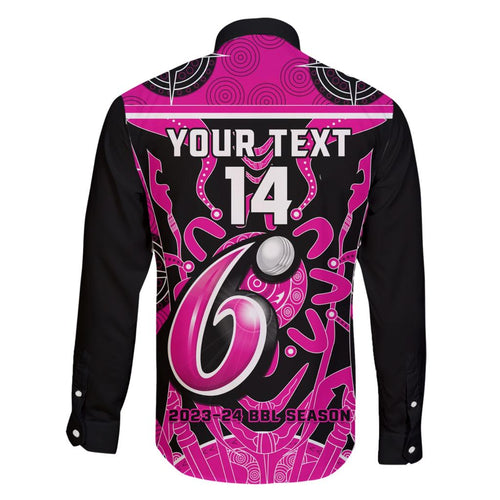 Custom Sydney Sixers Family Matching Short Sleeve Bodycon Dress and Hawaiian Shirt We Are The Champions Aboriginal Art