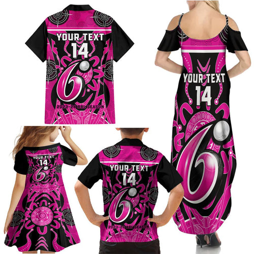 Custom Sydney Sixers Family Matching Summer Maxi Dress and Hawaiian Shirt We Are The Champions Aboriginal Art