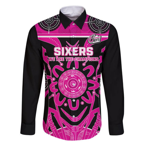 Custom Sydney Sixers Family Matching Summer Maxi Dress and Hawaiian Shirt We Are The Champions Aboriginal Art