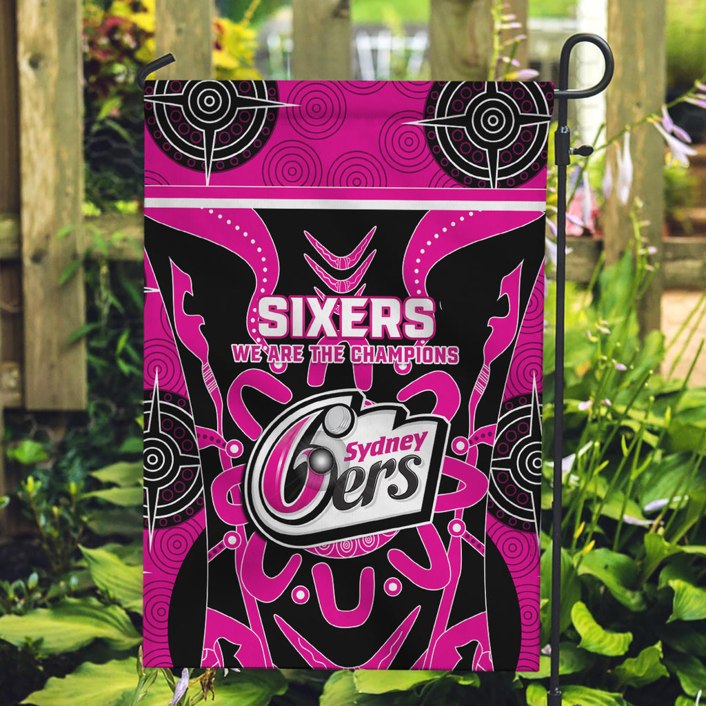 Custom Sydney Sixers Garden Flag We Are The Champions Aboriginal Art