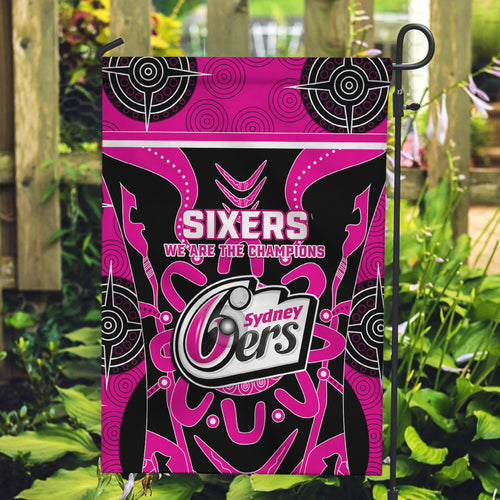 Custom Sydney Sixers Garden Flag We Are The Champions Aboriginal Art