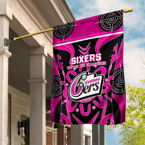 Custom Sydney Sixers Garden Flag We Are The Champions Aboriginal Art