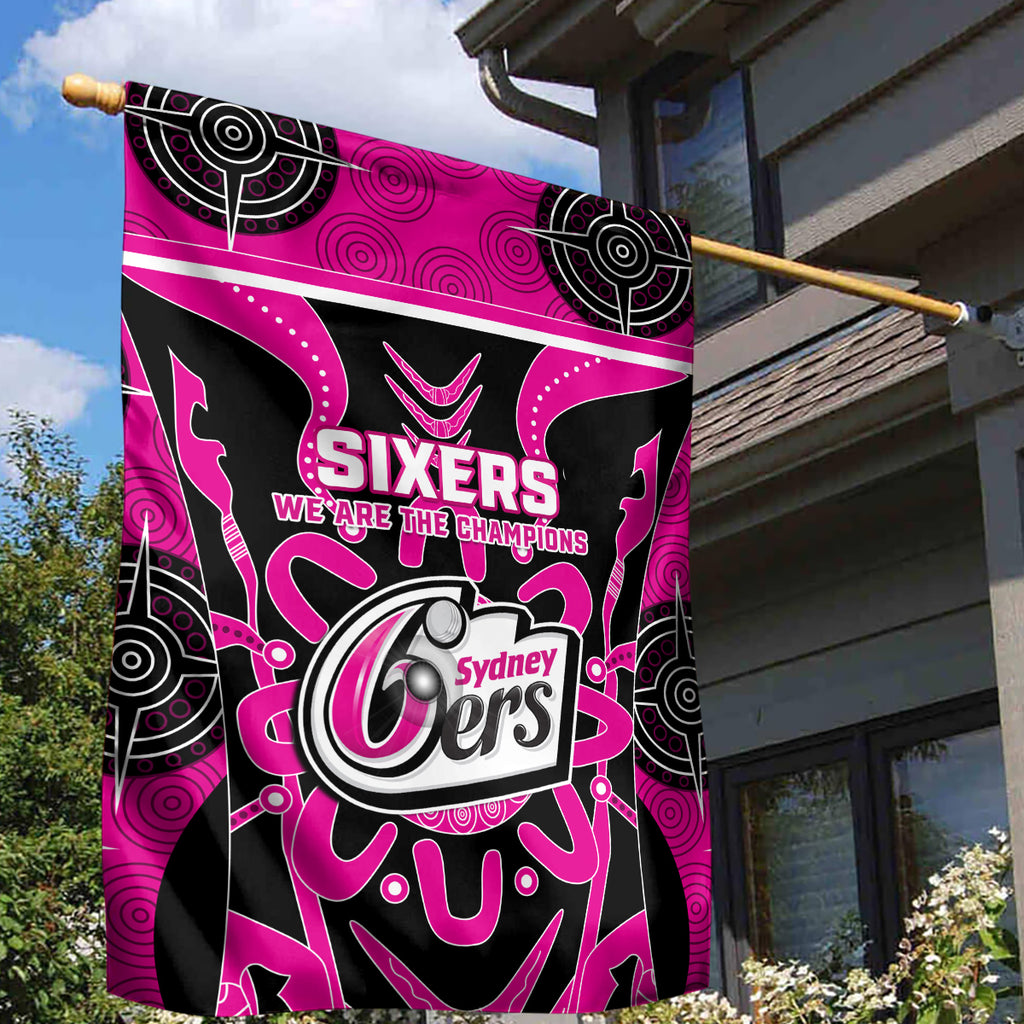 Custom Sydney Sixers Garden Flag We Are The Champions Aboriginal Art