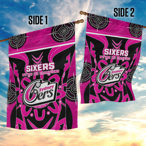 Custom Sydney Sixers Garden Flag We Are The Champions Aboriginal Art