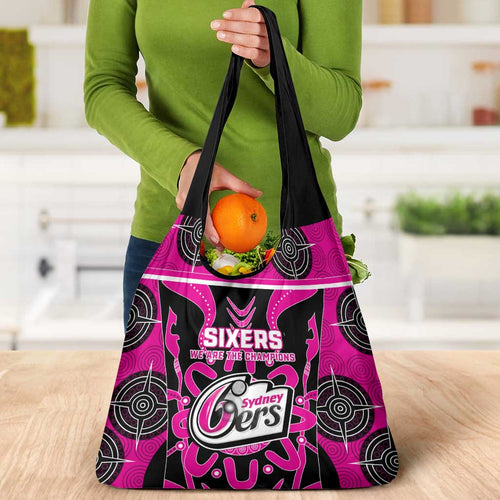BBL Sydney Sixers Grocery Bag We Are The Champions Aboriginal Art