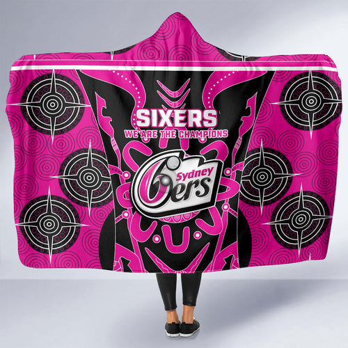 Custom Sydney Sixers Hooded Blanket We Are The Champions Aboriginal Art