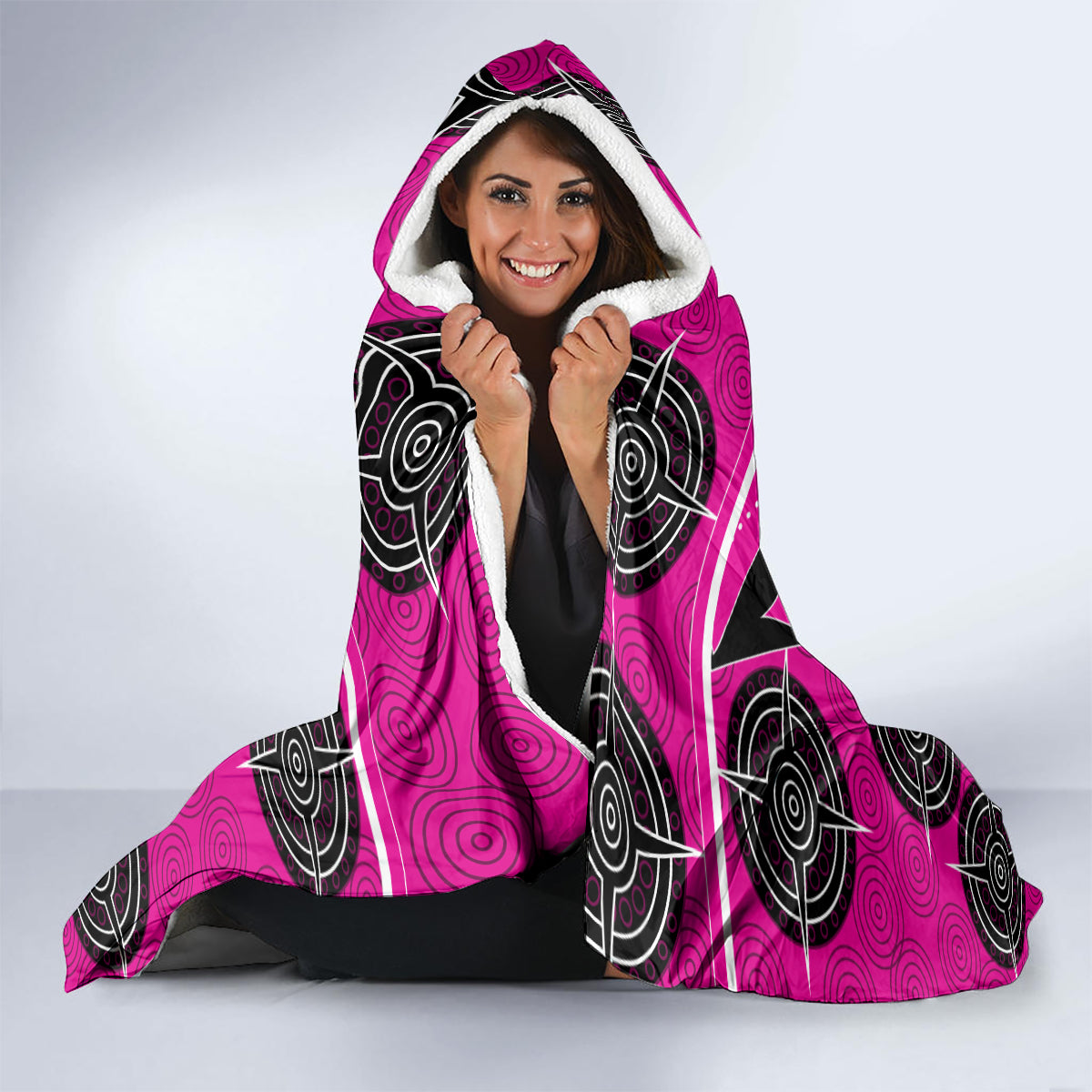 Custom Sydney Sixers Hooded Blanket We Are The Champions Aboriginal Art