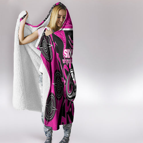 Custom Sydney Sixers Hooded Blanket We Are The Champions Aboriginal Art
