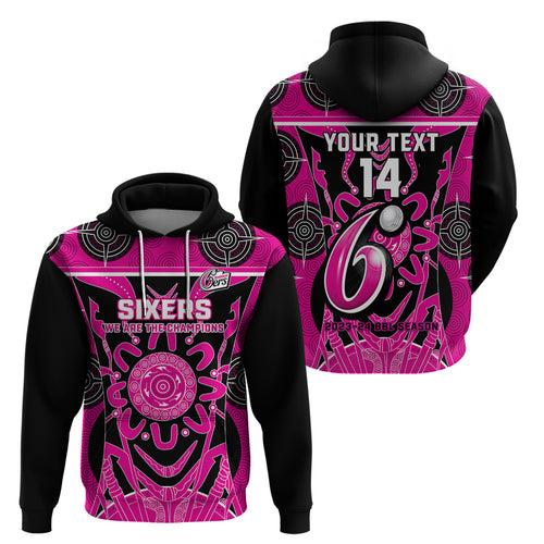 Custom Sydney Sixers Hoodie We Are The Champions Aboriginal Art