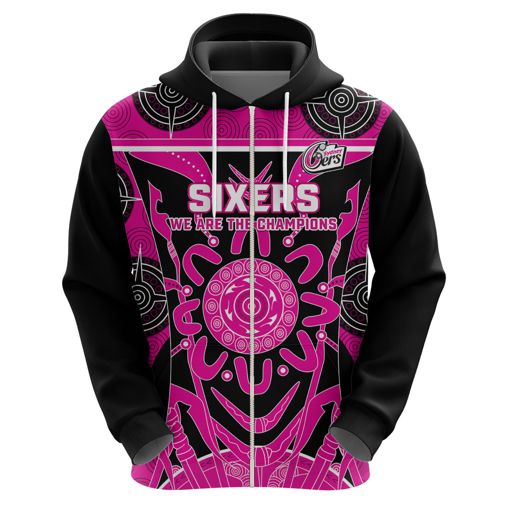 Custom Sydney Sixers Hoodie We Are The Champions Aboriginal Art