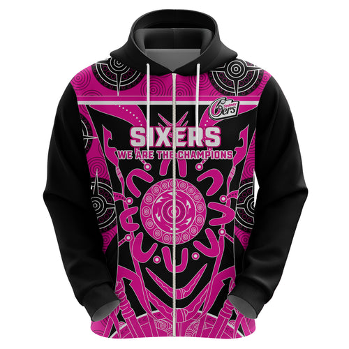 Custom Sydney Sixers Hoodie We Are The Champions Aboriginal Art