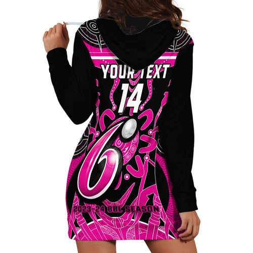 Custom Sydney Sixers Hoodie Dress We Are The Champions Aboriginal Art
