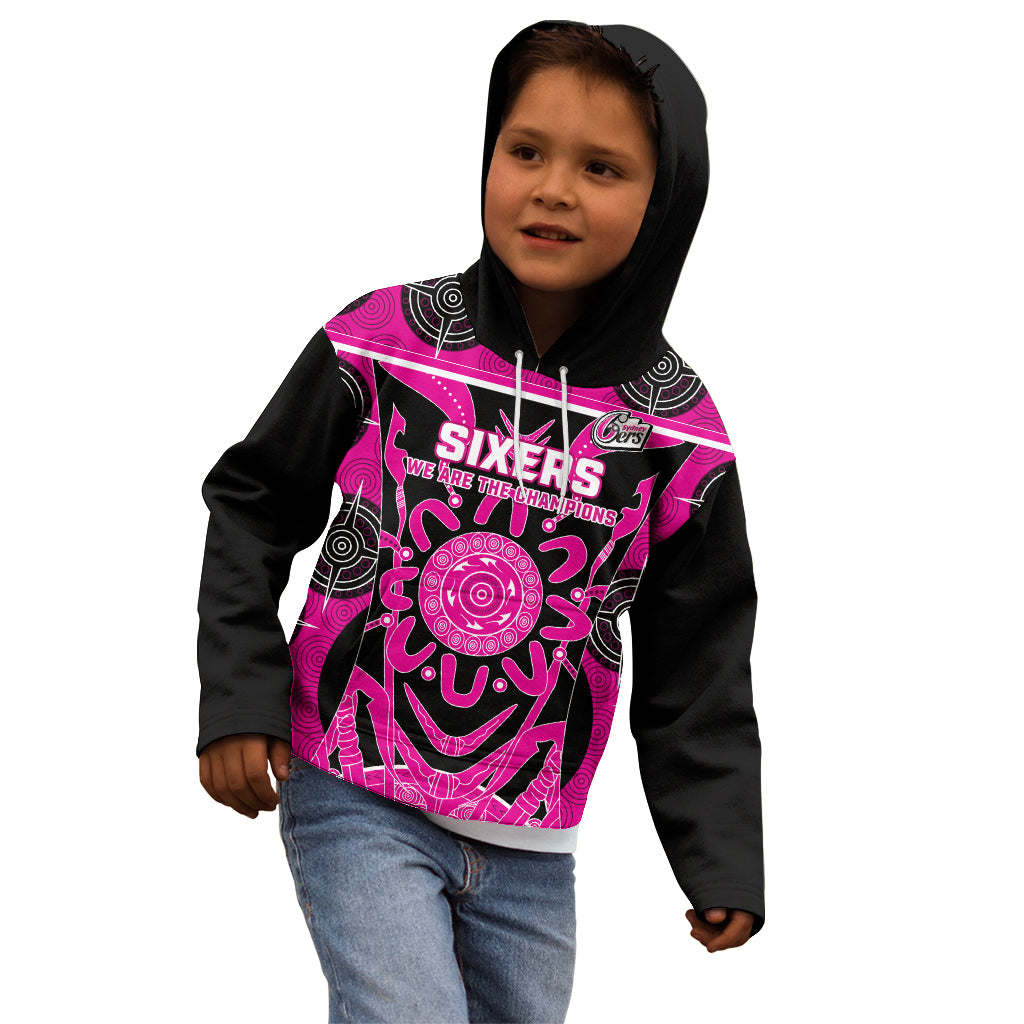 Custom Sydney Sixers Kid Hoodie We Are The Champions Aboriginal Art
