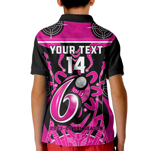 Custom Sydney Sixers Kid Polo Shirt We Are The Champions Aboriginal Art