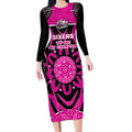 Custom Sydney Sixers Long Sleeve Bodycon Dress We Are The Champions Aboriginal Art