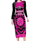 Custom Sydney Sixers Long Sleeve Bodycon Dress We Are The Champions Aboriginal Art