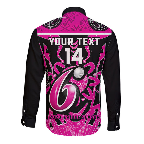 Custom Sydney Sixers Long Sleeve Button Shirt We Are The Champions Aboriginal Art