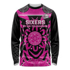 Custom Sydney Sixers Long Sleeve Shirt We Are The Champions Aboriginal Art