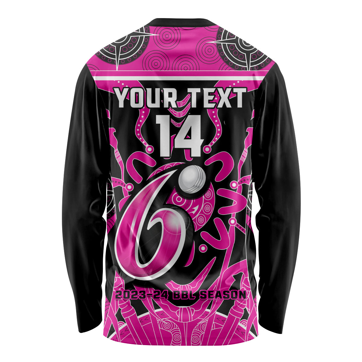 Custom Sydney Sixers Long Sleeve Shirt We Are The Champions Aboriginal Art