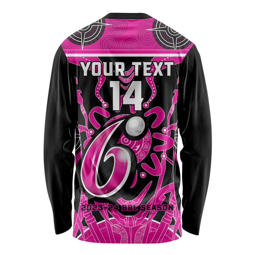 Custom Sydney Sixers Long Sleeve Shirt We Are The Champions Aboriginal Art