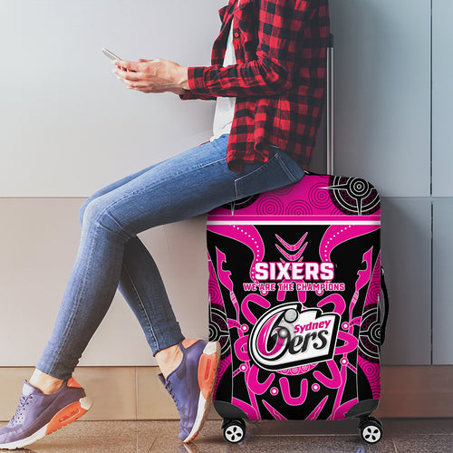 Custom Sydney Sixers Luggage Cover We Are The Champions Aboriginal Art