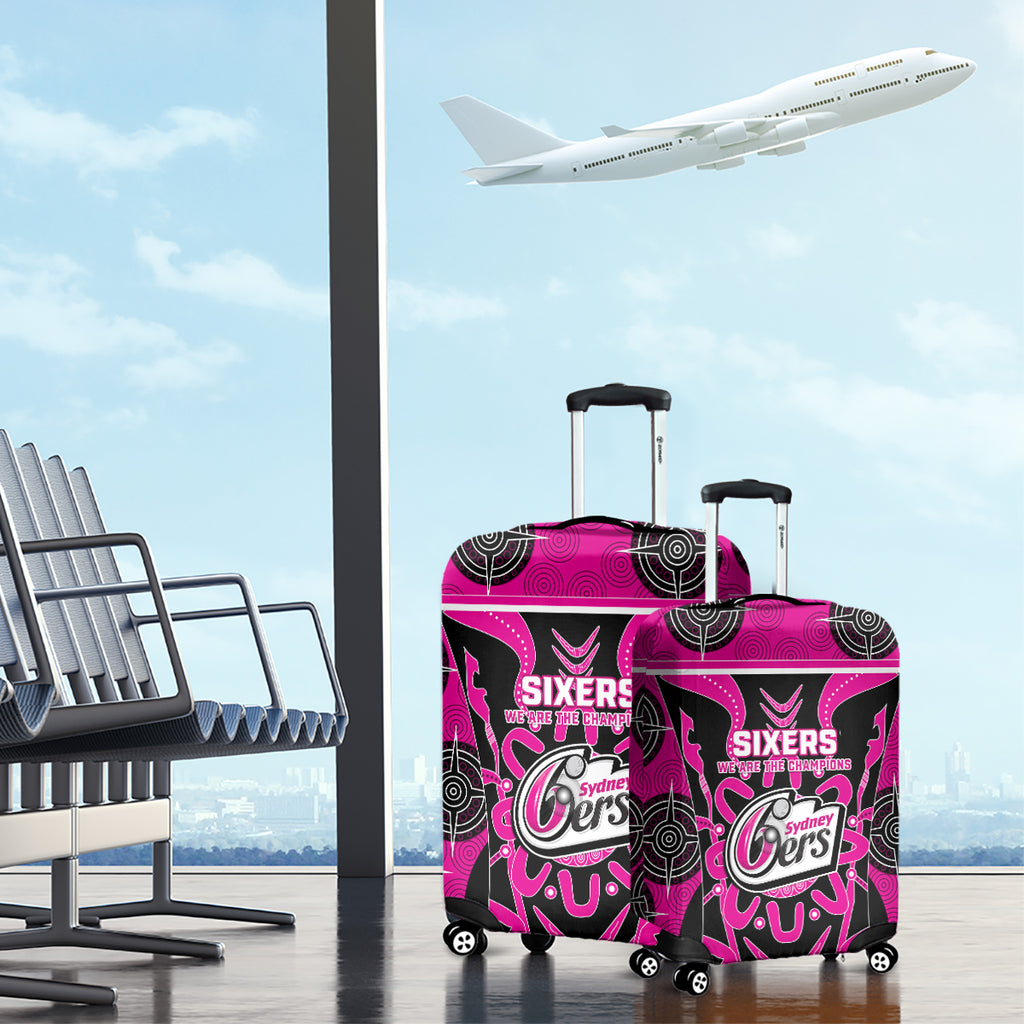 Custom Sydney Sixers Luggage Cover We Are The Champions Aboriginal Art
