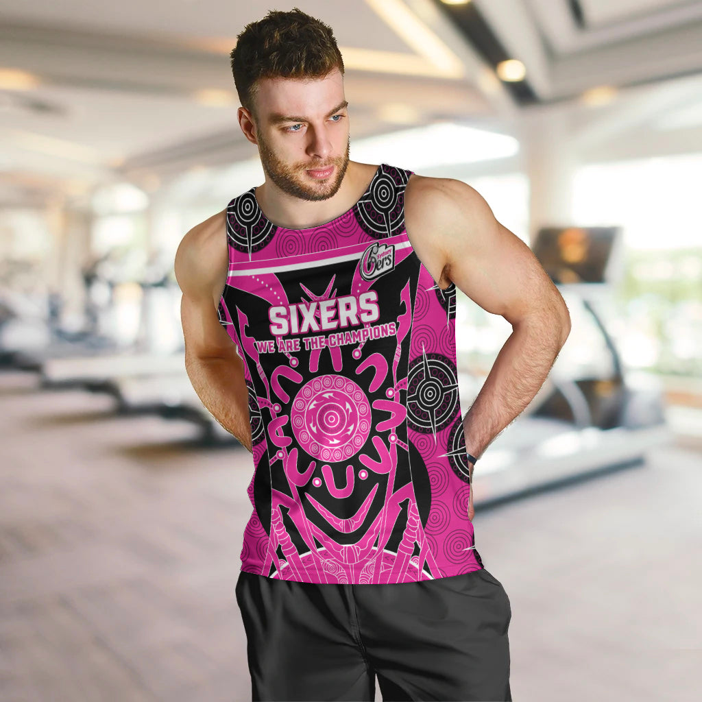 Custom Sydney Sixers Men Tank Top We Are The Champions Aboriginal Art