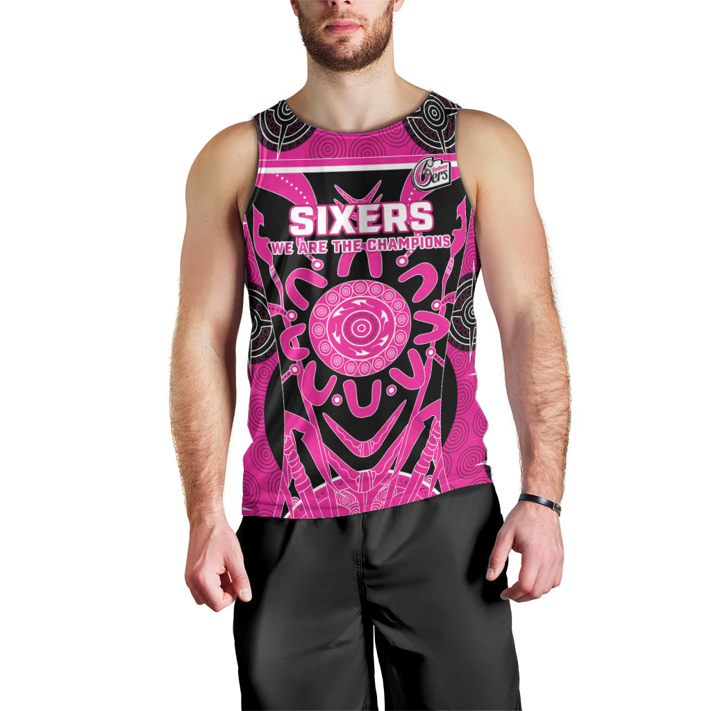 Custom Sydney Sixers Men Tank Top We Are The Champions Aboriginal Art
