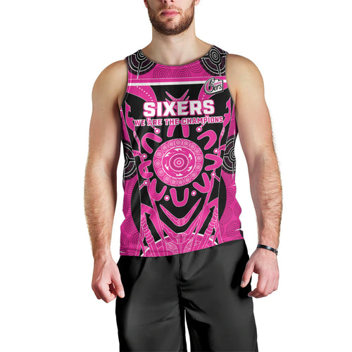 Custom Sydney Sixers Men Tank Top We Are The Champions Aboriginal Art