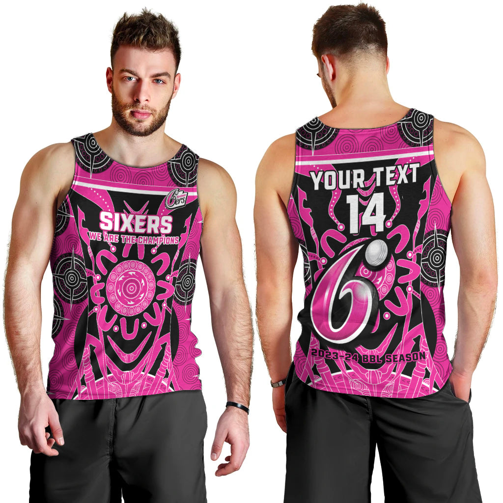 Custom Sydney Sixers Men Tank Top We Are The Champions Aboriginal Art