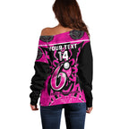 Custom Sydney Sixers Off Shoulder Sweater We Are The Champions Aboriginal Art