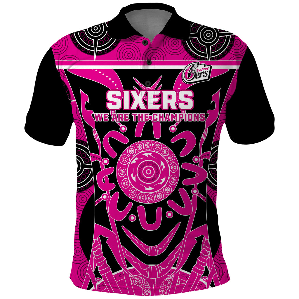 Custom Sydney Sixers Polo Shirt We Are The Champions Aboriginal Art