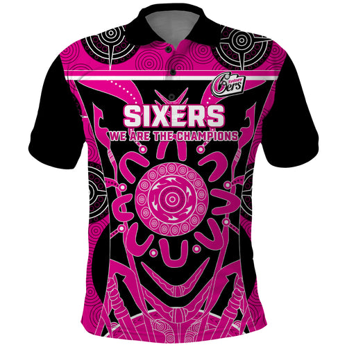Custom Sydney Sixers Polo Shirt We Are The Champions Aboriginal Art
