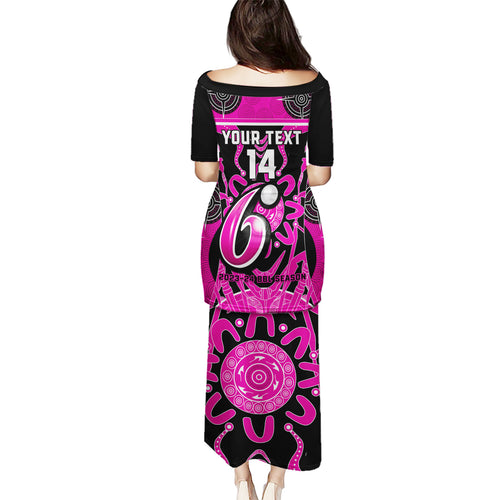 Custom Sydney Sixers Puletasi We Are The Champions Aboriginal Art